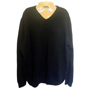 GAP Men's XXXL Tall Extra Fine Merino Wool Pullover Sweater V-Neck Black
